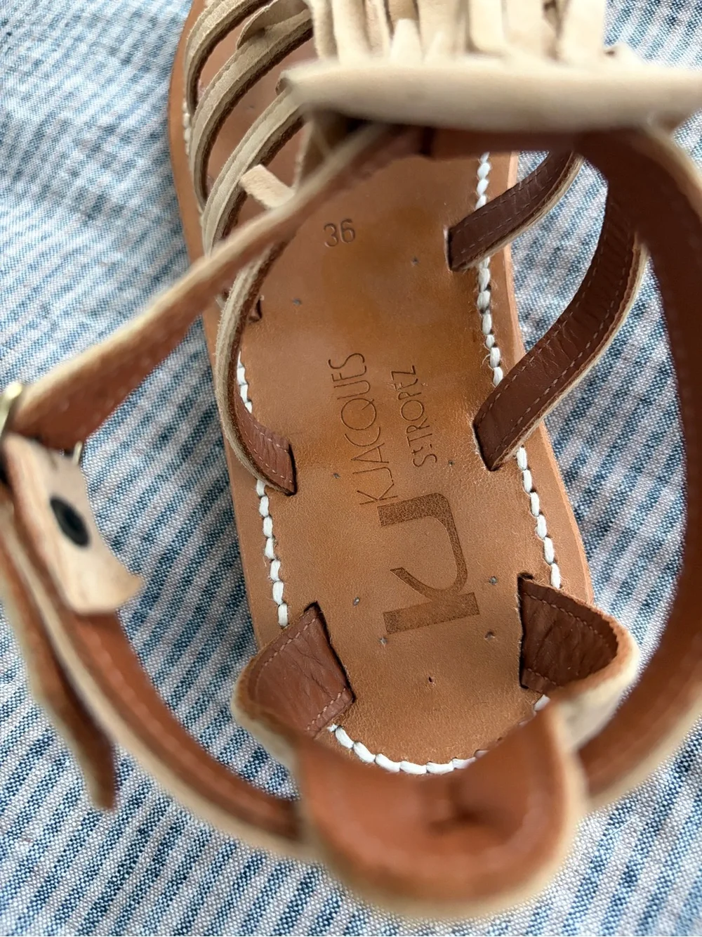 Brand New K.Jacques FREGATE Suede Fringe Gladiator Sandals